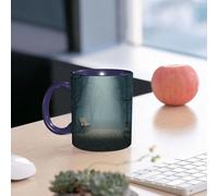 EMCLKS Ceramic Mug,tazas desayuno,taza te,tazas cafe,taza navidad,regalos originales mujer,regalos para parejas,Banco en el parque en una noche oscura y misteriosa Bosque aterrador Tema de terr,330ml