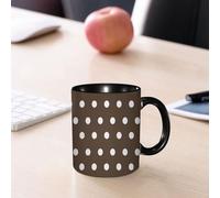 EMCLKS Ceramic Mug,tazas desayuno,taza te,tazas cafe,taza navidad,regalos originales mujer,regalos para parejas,Lunares blancos sobre fondo de tela texturizada marrón que no tiene costuras y se,330ml
