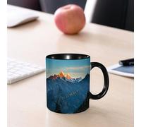 EMCLKS Ceramic Mug,tazas desayuno,taza te,tazas cafe,taza navidad,regalos originales mujer,regalos para parejas,Parte del Himalaya Rumbo al EverestÚltima luz en el Himalaya,330ml