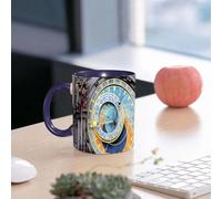EMCLKS Ceramic Mug,tazas desayuno,taza te,tazas cafe,taza navidad,regalos originales mujer,regalos para parejas,Reloj Astronómico de Praga (Orloj) en el casco antiguo de Praga,330ml