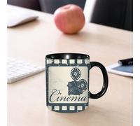 EMCLKS Ceramic Mug,tazas desayuno,taza te,tazas cafe,taza navidad,regalos originales mujer,regalos para parejas,Tema de película, diseño de cartel, proyección con letras y película en marco de,330ml
