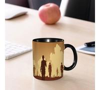 EMCLKS Ceramic Mug,tazas desayuno,taza te,tazas cafe,taza navidad,regalos originales mujer,regalos para parejas,Silueta de un grupo de soldados patrullando, llevando equipo hacia adelante, detr,330ml