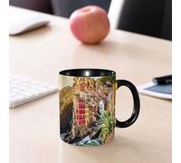 EMCLKS Ceramic Mug,tazas desayuno,taza te,tazas cafe,taza navidad,regalos originales mujer,regalos para parejas,Varias casas coloridas se encuentran en la ladera junto al mar, con edificios vib,330ml