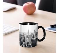 EMCLKS Ceramic Mug,tazas desayuno,taza te,tazas cafe,taza navidad,regalos originales mujer,regalos para parejas,Ciudad de Nueva York - Estados Unidos. Vista del horizonte del centro de Manhatta,330ml