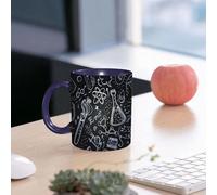 EMCLKS Ceramic Mug,tazas desayuno,taza te,tazas cafe,taza navidad,regalos originales mujer,regalos para parejas,Objetos de laboratorio de ciencias de regreso a la escuela, bocetos de estilo vin,330ml