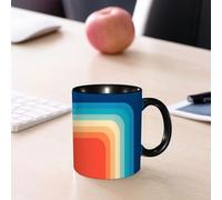 EMCLKS Ceramic Mug,tazas desayuno,taza te,tazas cafe,taza navidad,regalos originales mujer,regalos para parejas,El diseño degradado, una serie de cintas curvas que pasan del azul al rojo, crea,330ml
