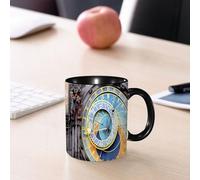 EMCLKS Ceramic Mug,tazas desayuno,taza te,tazas cafe,taza navidad,regalos originales mujer,regalos para parejas,Reloj Astronómico de Praga (Orloj) en el casco antiguo de Praga,330ml