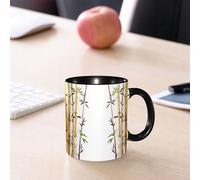 EMCLKS Ceramic Mug,tazas desayuno,taza te,tazas cafe,taza navidad,regalos originales mujer,regalos para parejas,Decoración de bambú, el bambú calma tu mente, relaja tu mente, estilo artístico z,330ml