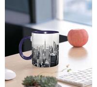 EMCLKS Ceramic Mug,tazas desayuno,taza te,tazas cafe,taza navidad,regalos originales mujer,regalos para parejas,Nueva York, Nueva York, más allá de Manhattan desde los rascacielos de Urban Glob,330ml