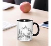 EMCLKS Ceramic Mug,tazas desayuno,taza te,tazas cafe,taza navidad,regalos originales mujer,regalos para parejas,Malamute de Alaska, paseo en trineo tirado por perros en un paisaje montañoso inv,330ml