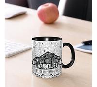 EMCLKS Ceramic Mug,tazas desayuno,taza te,tazas cafe,taza navidad,regalos originales mujer,regalos para parejas,Aventura, viaje y exploración temática Sigue tu sueño Cita Pasión por los viajes,330ml
