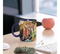 EMCLKS Ceramic Mug,tazas desayuno,taza te,tazas cafe,taza navidad,regalos originales mujer,regalos para parejas,Varias casas coloridas se encuentran en la ladera junto al mar, con edificios vib,330ml