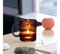 EMCLKS Ceramic Mug,tazas desayuno,taza te,tazas cafe,taza navidad,regalos originales mujer,regalos para parejas,Potente explosión de una bomba nuclear en el océano. Guerra nuclear. Alta resoluc,330ml