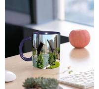 EMCLKS Ceramic Mug,tazas desayuno,taza te,tazas cafe,taza navidad,regalos originales mujer,regalos para parejas,Estados Unidos, Centro de Chicago, Illinois, Centro de finanzas y negocios, Puent,330ml