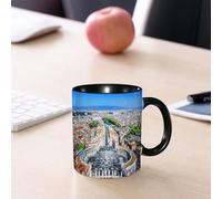 EMCLKS Ceramic Mug,tazas desayuno,taza te,tazas cafe,taza navidad,regalos originales mujer,regalos para parejas,Ciudad del Vaticano, Roma. La Plaza de San Pedro desde la Basílica de San Pedro.,330ml
