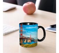 EMCLKS Ceramic Mug,tazas desayuno,taza te,tazas cafe,taza navidad,regalos originales mujer,regalos para parejas,Golden Gate San Francisco American Management Summer Sky,330ml