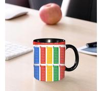 EMCLKS Ceramic Mug,tazas desayuno,taza te,tazas cafe,taza navidad,regalos originales mujer,regalos para parejas,Herramienta matemática básica, una tabla de multiplicar completa del 1 al 10 se p,330ml