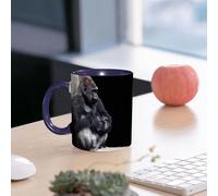 EMCLKS Ceramic Mug,tazas desayuno,taza te,tazas cafe,taza navidad,regalos originales mujer,regalos para parejas,Animal plateado gorila gris en gro bebé triste espalda vida silvestre King Kong,330ml