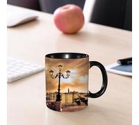 EMCLKS Ceramic Mug,tazas desayuno,taza te,tazas cafe,taza navidad,regalos originales mujer,regalos para parejas,Laguna de Venecia. Góndolas amarradas junto a la Plaza de San Marcos en los Grand,330ml