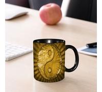 EMCLKS Ceramic Mug,tazas desayuno,taza te,tazas cafe,taza navidad,regalos originales mujer,regalos para parejas,ying yang, ying yang industrial E Dell Asia Oriental E,330ml