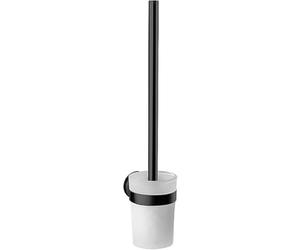 Emco 4315 - Juego de cepillos Redondos de Cristal Satinado para Pared, Color Negro