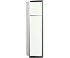 Emco Asis 150 974027840 - Inodoro empotrable para baño, Cromado/Cristal Blanco, Armario Empotrado, bisagra de Puerta Seleccionable, Aluminio, 654 mm