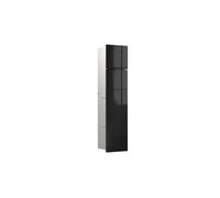 emco asis module pure WC, empotrado, bisagra de puerta a la izquierda, frente de cristal de dos partes, 730x170mm, con compartimento para rollo de recambio, 975527500, Color: Negro