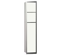 emco asis módulo 150 modelo de módulo de inodoro empotrado, portarrollos, caja de papel higiénico, juego de escobillas para inodoro, 975027850, Color: Cromo/blanco opaco