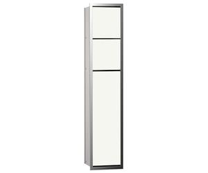 emco asis módulo 150 modelo de módulo de inodoro empotrado, portarrollos, caja de papel higiénico, juego de escobillas para inodoro, 975027850, Color: Cromo/blanco opaco