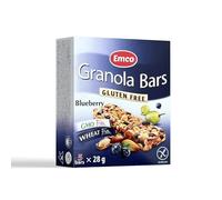 Emco - Barritas de Cereales - Pack de 5 Barritas - Sin Gluten - Barritas de Granola con Arándanos - 28 g - Formatos Individuales - Fuente de Energía, Fibra y Proteinas