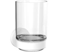 Emco Blanco Soporte de Cristal Redondo Portacepillos, Color, Normal
