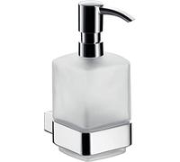 EMCO dispensador de jabón de pared tipo loft, dispensador de jabón de pared elegante y compacto fabricado en aluminio y cristal, dispensador con bomba de alta calidad, cromado y satinado