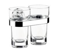 emco polo portavasos doble, cristal transparente, cromado, 072500100