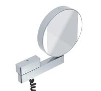 Espejo de maquillaje y afeitado emco LED, espejado por ambos lados, aumento 3 y 7 veces, redondo, iluminación LED, brazo articulado, cable en espiral y enchufe., 109506018
