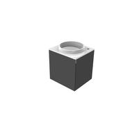 emco evo 450 Lavabo para invitados, negro, 450x450x508mm, 958227510, Versión: Agujero de montaje a la derecha, manija de la puerta a la derecha