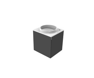emco evo 450 Lavabo para invitados, negro, 450x450x508mm, 958227510, Versión: Agujero de montaje a la derecha, manija de la puerta a la derecha