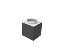 emco evo 450 Lavabo para invitados, negro, 450x450x508mm, 958227515, Versión: sin orificio para el grifo, asa a la izquierda