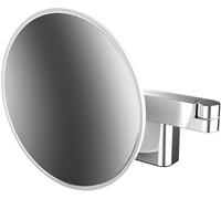 Espejo de maquillaje y afeitado emco LED, modelo de pared, brazo de doble articulación, 5 aumentos, redondo, 109513330, Color: Negro