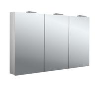 emco flat 2 estilo armario con espejo iluminado LED con 2 luces superiores, 3 puertas, 1200x721x218mm, 979706308