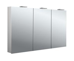 emco flat 2 estilo armario con espejo iluminado LED con 2 luces superiores, 3 puertas, 1200x721x218mm, 979706308