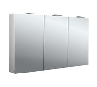 emco flat 2 estilo armario con espejo iluminado LED con 2 luces superiores, 3 puertas, 1300x721x218mm, 979706309