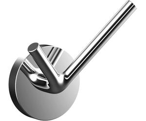 Emco Gancho doble redondo montado en la pared de fácil cuidado de aluminio para 2 toallas, elegante gancho de toalla con tornillo en cromo