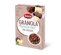 Emco - Granola Doble Chocolate Sin Gluten - 340 g - Alto Contenido en Fibra - Mejora la Salud Intestinal - Ideal para el Desayuno - Apto para Veganos