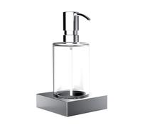 Dosificador de jabón líquido de emco liaison, montado en la pared, cristal transparente, bomba de metal, aprox. 240 ml, cromado, 182100102