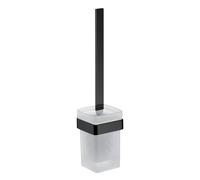 emco loft juego de escobilla para WC, modelo de pared, cristal satinado, 051513300, Color: Negro