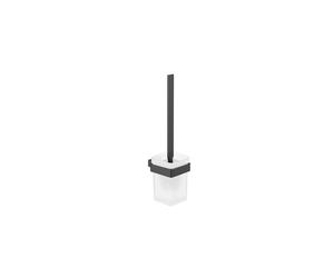 emco loft juego de escobilla para WC, modelo de pared, cristal satinado, 051513300, Color: Negro