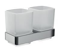 emco loft portavasos doble, cristal satinado, modelo de pared, 052500100, Color: cromado