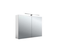 emco mee Armario con espejo iluminado LED, aluminio, 2 puertas, modelo de superficie, luz LED, 1000mm, 949805052