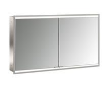 emco prime 2 Armario con espejo iluminado, 1200 mm, 2 puertas, modelo emportado, 949706256, Color: aluminio/espejo