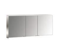 emco prime 2 Armario con espejo iluminado, 1400 mm, 3 puertas, con paredes laterales de espejo, modelo de superficie, 949706249, Color: aluminio/espejo